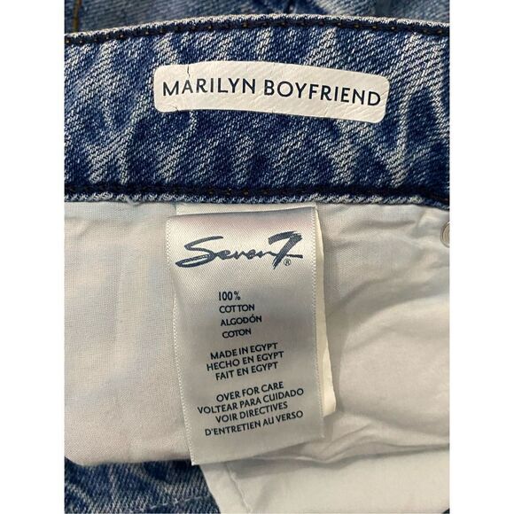 Seven7 Marilyn Boyfriend Jeans Distressed Raw Hem Women’s Size 4 - Picture 6 of 8